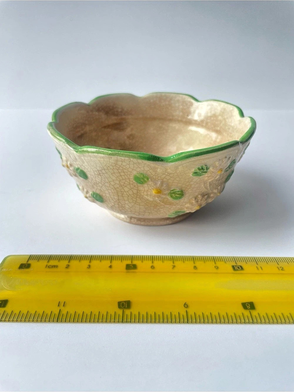 Vintage Japanese Majolica Daisy Ceramic Tea Set - 3pc - Picture 5 of 9